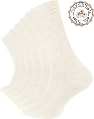 Produktbild von Clark Crown® 6 Paar 100% Baumwoll-Socken 39-42 Ecru