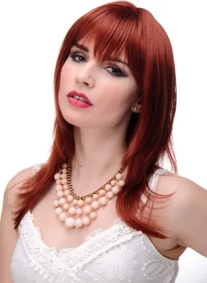 Produktbild von WIG ME UP Glatte Frauen-Perücke Schulterlang Rot Kupferrot 3003-350