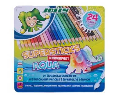 Produktbild von Jolly Buntstifte Supersticks Aqua - 24 Aquarellfarbstifte - verschiedene Farben