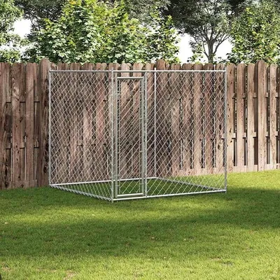 Imagen del producto de Jaula para perros para exteriores, de 193x193x185 cm, fabricada en acero galvanizado