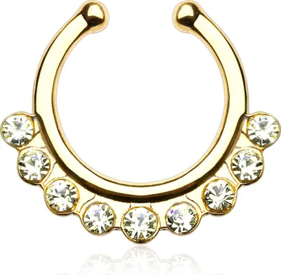 Produktbild von Nasenpiercing Nasenring Fake Piercing Septum Helix Kugeln Zirkonia Kristalle Strass