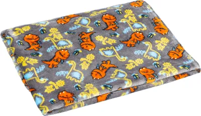 Zdjęcie produktu dla Koc dziecięcy ELLA – 75 x 100 cm – szary, pomarańczowy