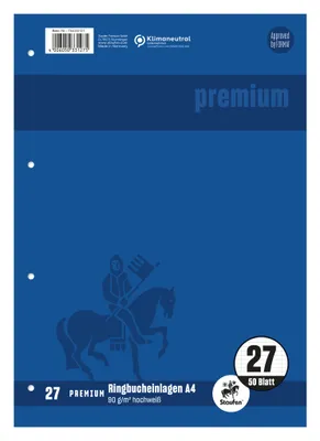 Produktbild von Staufen® 734033127 Ringbucheinlage PREMIUM LIN 27 - A4, 90 g/qm, 50 Blatt