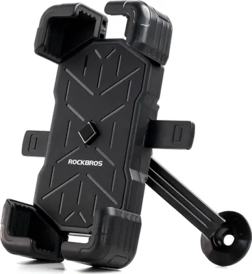 Obrázok produktu pre Držiak mobilného telefónu Rockbros na motorku v čiernej farbe Vhodný pre všetky telefóny od 4,5 do 7,2 palca