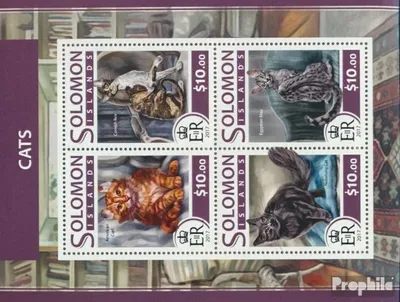Produktbild von Briefmarken Salomoninseln 2017 Mi 4451-4454 Kleinbogen (kompl. Ausg.) postfrisch Katzen