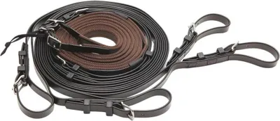 Produktbild von Zilco S-Grip Fahrleine Zweispänner schwarz/braun Pony (Auslaufartikel)