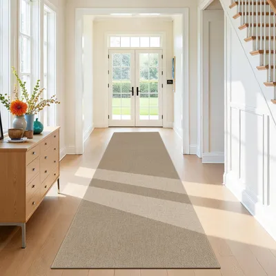 Productafbeelding van Lange Loper - Antislip en Wasbaar - 80 x 300 cm Bruin