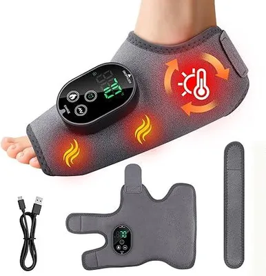 Produktbild von 3-in-1 elektrischer Fußmassagegerät mit 3000mAh Akku, verbessert die Blutzirkulation, 3 Modi und 6 Heizstufen, für Knöchel, Fersen, Sohlen und Rist