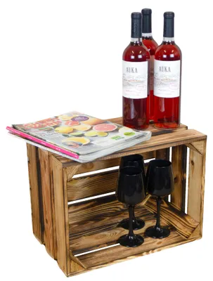 Produktbild von Geflammte Obstkiste aus Holz, Serie Bella, 40x30x25cm, neu & gehobelt