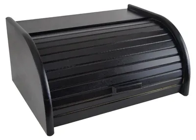 Brotbox aus Buchenholz, 26 l, 16x31x26 cm, schwarz