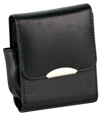 Produktbild von Leder Zigarettenetui mit Feuerzeugfach, L-Format oder XL-Format, Magnetverschluss, Schwarz (Größe XL)