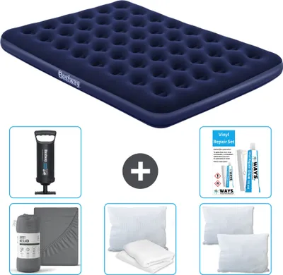 Immagine prodotto di Materasso gonfiabile Bestway - 2 persone - 152 x 203 x 22 cm - Blu - Accessori inclusi