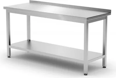 Produktbild von HENDI Wandarbeitstisch mit Regalboden Budget Line - geschraubt, Tiefe 600 mm, Budget Line, 1200x600x(H)850mm