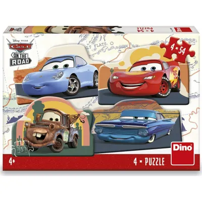 Zdjęcie produktu dla DINO Puzzle Cars: na drodze 4x54 elementy