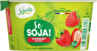 Obrázok produktu pre DESER SOJOWY TRUSKAWKOWY BEZGLUTENOWY150 g - SOJADE
