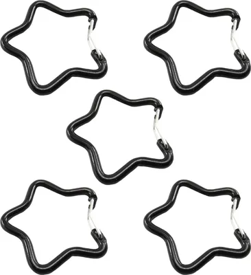 Produktbild von 5 Stück fünfzackiger sternförmiger Karabiner, robuste Aluminiumlegierung, tragbar, leicht, für Outdoor-Camping, Klettern, Karabinerhaken, Clip, Hängeschnalle