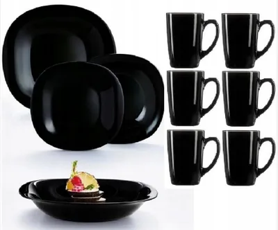 Produktbild von Luminarc Carine Essservice 24-teilig Schwarz Quadratisch