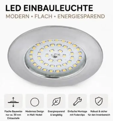 Produktbild von Briloner LED Einbauleuchte Power Spot Einbau 85mm 10,5W IP44 Aluminium 1000lm