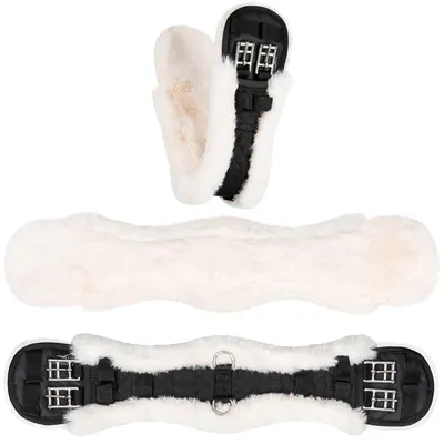Produktbild von Equinate Kurzgurt Luke anatomisch mit synthetischem Lammfell 50cm Natur