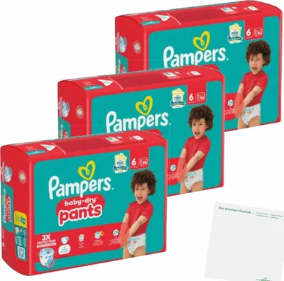 Produktbild von Pampers Baby Dry Pants Gr.6 13-19kg Extra Large 3er Pack (3x20St Packung) + usy Block