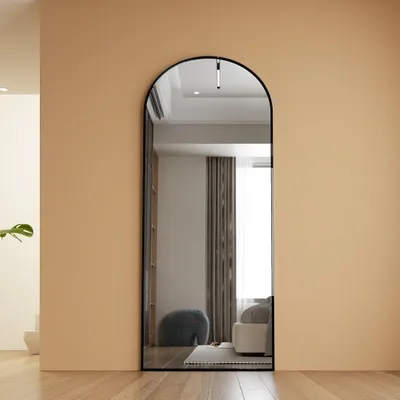 Produktbild von INONEFT Ganzkörperspiegel 180×80 cm, Standspiegel mit gewölbtem Top, Wandspiegel, Großer Spiegel für Schlafzimmer, Wohnzimmer Ankleidezimmer, Gold