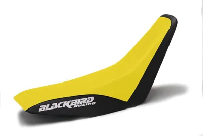 Image de Housse de siège pour Suzuki DR 350, modèles de 1990 à 1999, couleur noire et jaune | Blackbird Traditionnelle