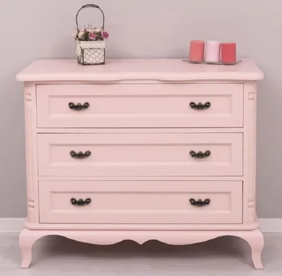 Produktbild von Casa Padrino Landhausstil Kommode Rosa 110 x 48 x H. 89 cm - Massivholz Schrank mit 3 Schubladen - Landhausstil Schlafzimmer Möbel - Möbel im Landhausstil - Landhausstil Einrichtung