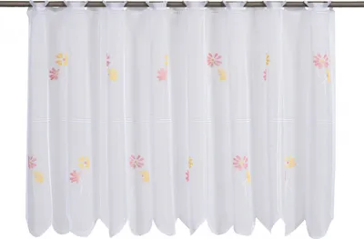 Produktbild von Elbersdrucke Bistrogardine 25001 mit Webösen bunt halbtransparent 60x160cm Küchenfenster Sichtschutz Scheibengardine