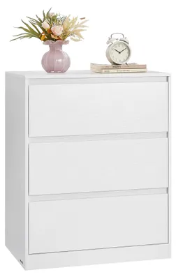Obrázok produktu pre VASAGLE Komoda s 3 zásuvkami, komoda, zásuvková komoda, komoda na bielizeň, pre spálňu, 40 x 60 x 75 cm, moderná kolekcia Kailyn, snehovo biela, model LTS613WE01 – veľkosť: 3 zásuvky (60 cm šírka)