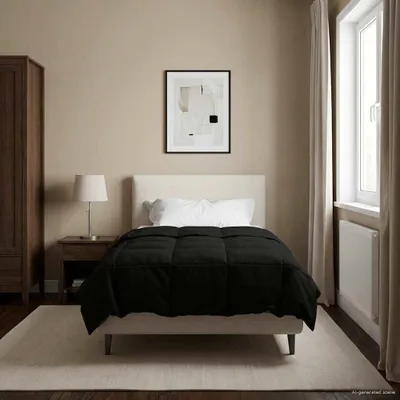 Produktbild von "Schlussverkauf" Sommerdecke Gepolstert - Schwarz 155x200 cm Mikrofaser - Bettdecken C338