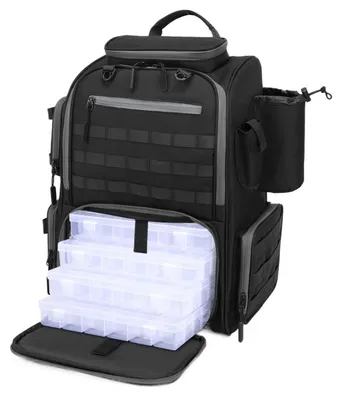 Imagen del producto de Bolsa de almacenamiento impermeable para artículos de pesca, con 4 bandejas