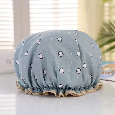 Imagen del producto de Go Go Gadget – 2 gorros de ducha grandes – Gorro de ducha – gato azul – impermeable – protección para el cabello en la ducha – de doble capa – gorro de ducha para proteger el cabello – artículos esenciales para mujeres – gorro de ducha – accesorios de baño