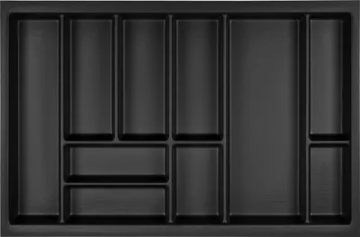 Produktbild von ORGA-BOX Junker Slim Besteckeinsatz 725 x 476 mm Lavagrau mit Perlstruktur für 80er Schränke passgenau für SO SLIM Schubladensystem