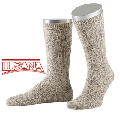 Lusana Umschlag Schoppersocken in beige