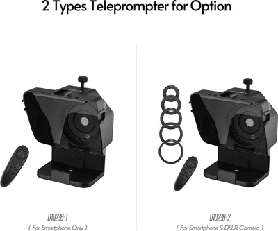 Zdjęcie produktu dla Przenośny teleprompter do smartfonów, prompter z adapterem do uchwytu telefonu, pilot zdalnego sterowania do nagrywania wideo, transmisji na żywo, wywiadów, prezentacji, przemówień scenicznych