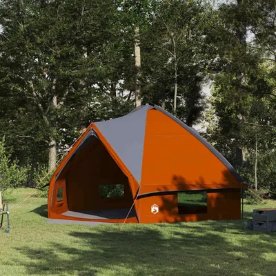 Produktbild von "Schlussverkauf" Teepee zelt 1 PC - Campingzelte UV-beständige - mit Dach - Grau und Orange 490x410x210 cm C15417