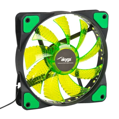Obrázek produktu pro Ventilátor 120mm pro ATX PC skříň MOLEX 33 LED zelený AW-12E-BG