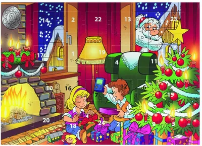 Produktbild von Adventskalender Kinder Weihnachtsmann Weihnachten Schokoladenkalender Farbe (rot)