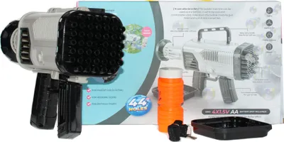 Produktbild von Seifenblasen Maschine | Seifenblasenpistole | Seifenblasen | Bubble Gun | Mit Zubehör | Grau