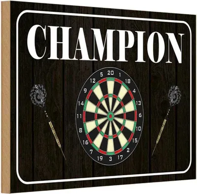 Produktbild von vianmo Holzschild 12x18 cm Darts Champion Sport Hobby