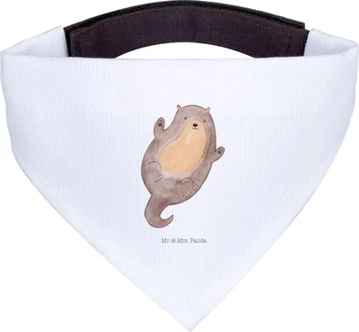 Produktbild von Mr. & Mrs. Panda Hundehalstuch Otter Umarmen - Weiß - Geschenk, Hunde-Halstuch, glücklich, Hallo, Hunde Halstuch, Hund, Tuch, Optimistisch, gut Gelaunt, Seeotter See