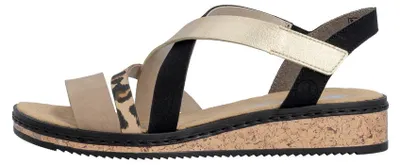 Produktbild von Rieker Damensandale shell/beige/lightgold/schwarz V366392 (42/shell/beige/lightgol)