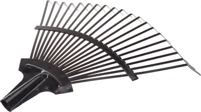 Image de Aqbau® Balai à feuilles en feuillard d'acier Râteau à feuilles en éventail de jardin Balai à feuilles en éventail en métal