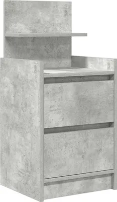 Immagine prodotto di Comodino con 2 Cassetti Grigio Cemento 38x34x80 cm