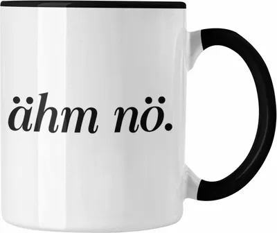 Produktbild von Trendation - Ähm No Tasse Geschenk Grafik Kollegin Geschenkidee Spruch Lustig (Schwarz)