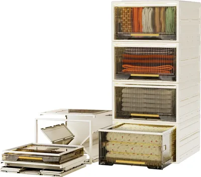 Produktbild von Heikoeco® Faltbarer Schrank Organizer Kleiderschrank, stapelbare Schubladenboxen aus hochwertigem Polypropylen, (45cm breit, 4 x 26cm hoch)