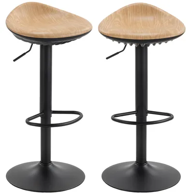 Produktbild von HOMCOM Barhocker 2er Set Drehbar Höhenverstellbar Barstuhl mit Fußstütze