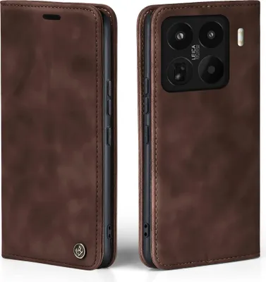 Produktbild von Handy Hülle für Xiaomi 15 Pro Klapphülle Bookcase Flip Cover Handy Tasche Etui Farbe: Dunkelbraun
