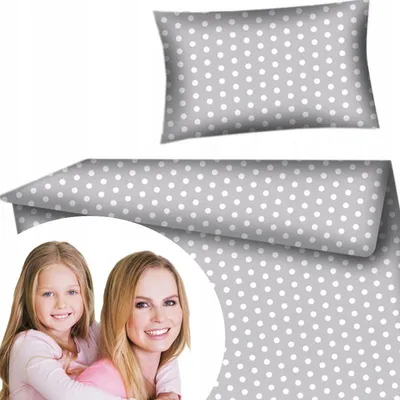 Obrázek produktu pro Designpremium Ložní povlečení 140x200 cm světle šedé bílé puntíky