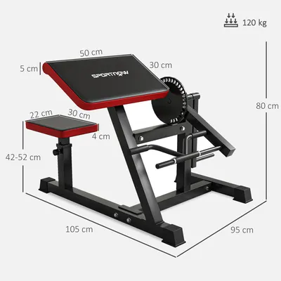 Productafbeelding van 2-in-1 biceps- en tricepsapparaat - Bicepscurl- en tricepspersapparaat - Krachttraining - Hoogteverstelbare zitting - A-handgrepen - Beentraining - Zwart